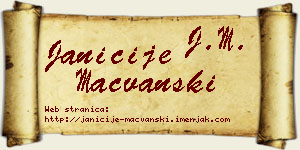 Janićije Mačvanski vizit kartica